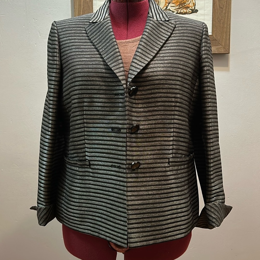 Le Suit black and gold shimmer jacket